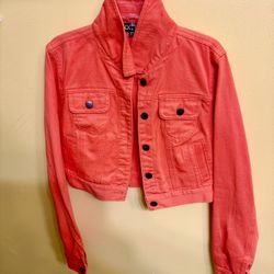 DENIM ORANGE JACKET FOR WOMEN- Size Medium…like new
