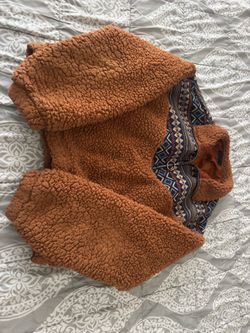 Brown Teddy Fleece Jacket – Size M