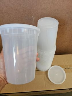 Soup Conatiners 8 oz 16 oz 32 oz Microwavable Translucent Plastic Deli Container & Lid Combo 240 set