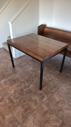 Industrial Wood Top Dining Table 30”x45”