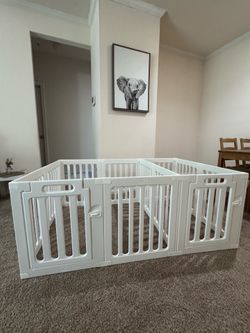 Dog playpen with 2 sections
