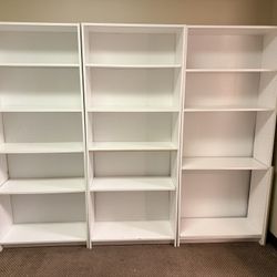 Tall White Bookshelves ~ 4 Available