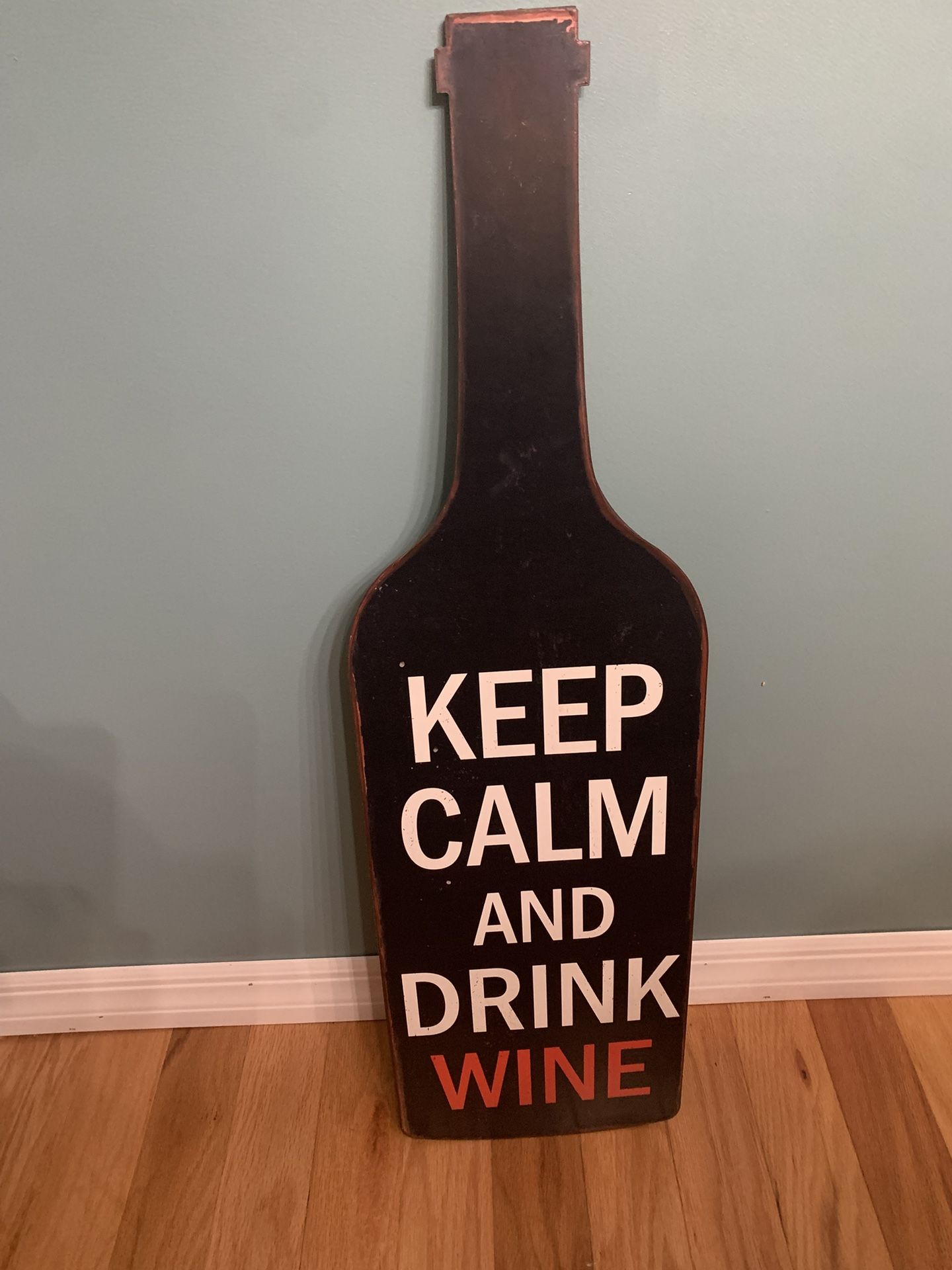 Large Metal Wine Sign