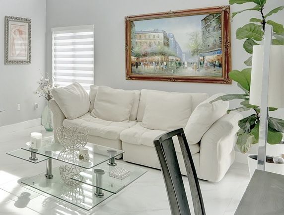 ‼️Price Drop‼️ 3-seater Sectional Sofa In Beige Suede Like Material.