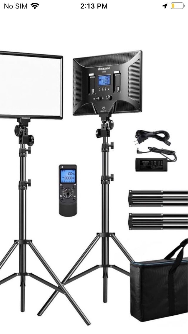 D50 LED Video Light Panel Lights 15.4", 2 Packs 45W 3000K-8000K Bi-Color Dimmable Photography Lighti