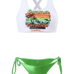 Two Piece Green Bikini 