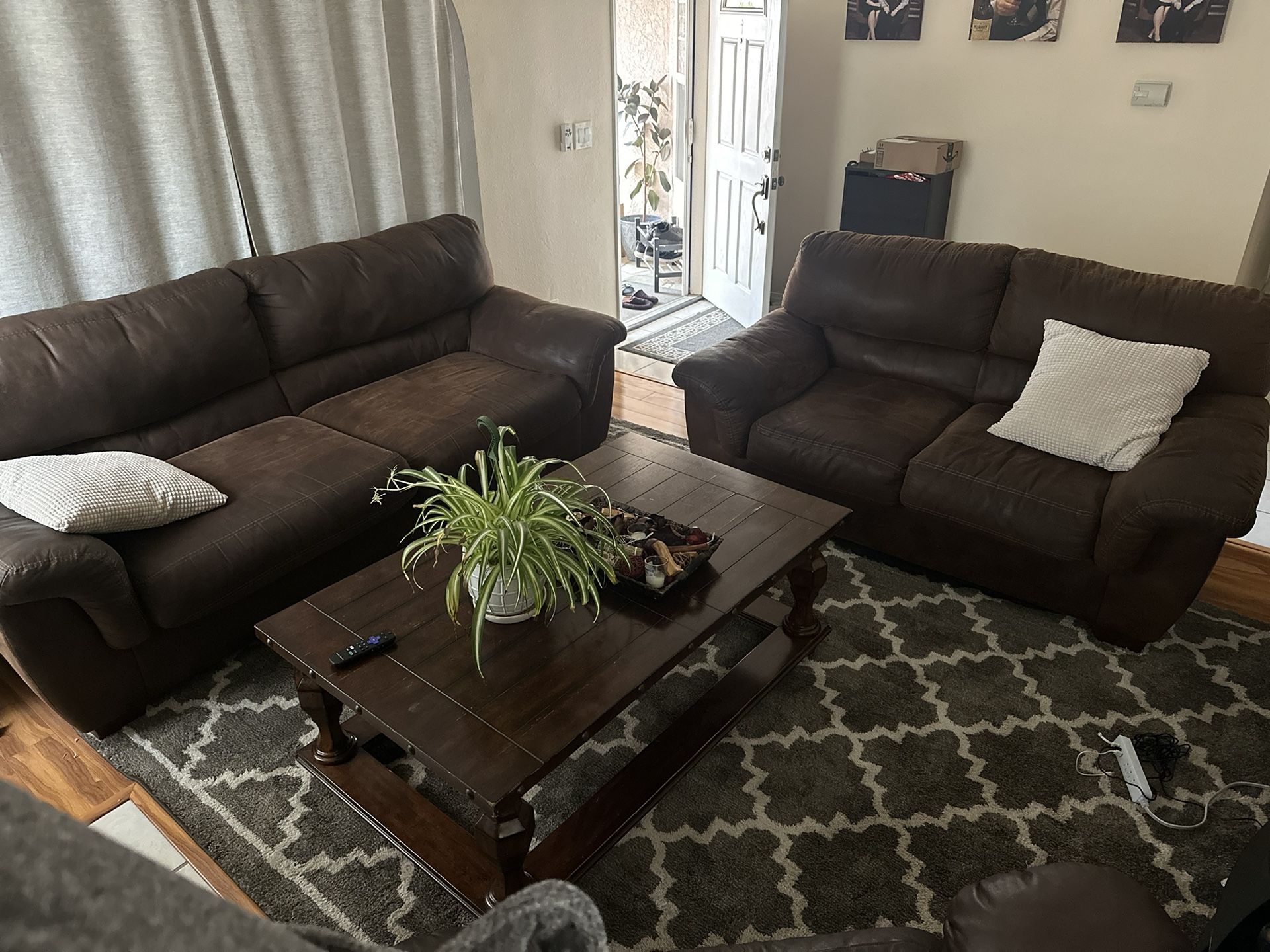 2 Brown Sofas / Couch Set – Good Condition – $150 for Both