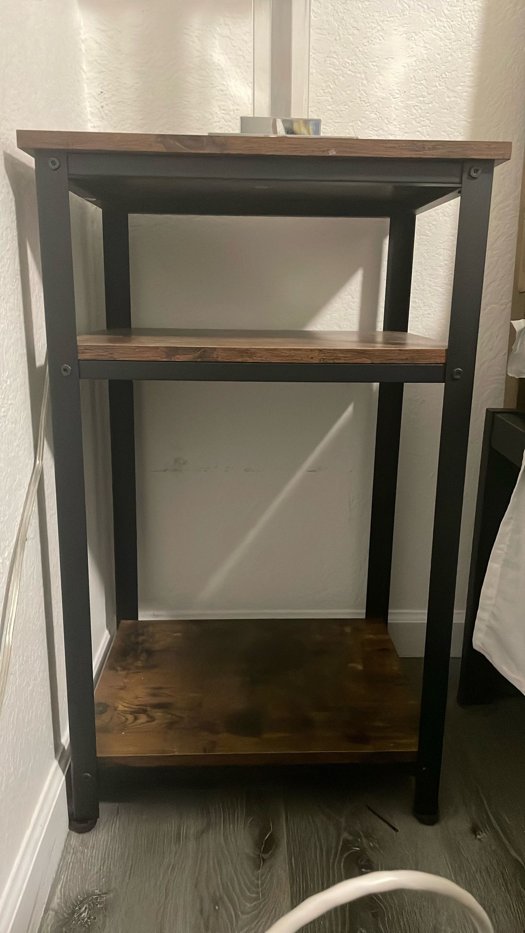 Side Table Nightstand Rustic Brown