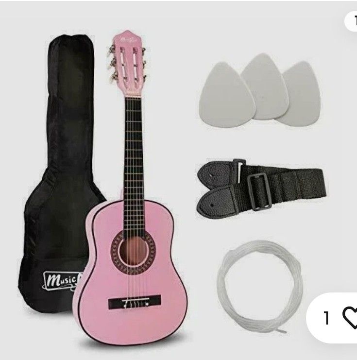 New Music Alley MA-51 6-String 30 inch Junior Classical Guitar - Pink
