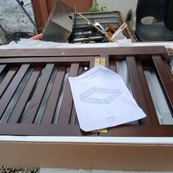 New Full Size Wood Daybed Frame with Fence, Walnut.