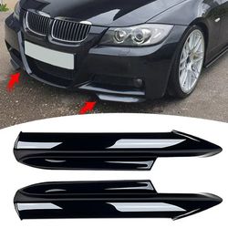 2005-2008 For BMW E90 3 Series M-Tech Looks M-Performance Front Bumper Splitters PG Style Gloss Black Brand New AR-BMW-0117