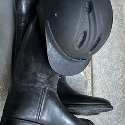 Troxel Riding Helmet and Rubber Riding Boots