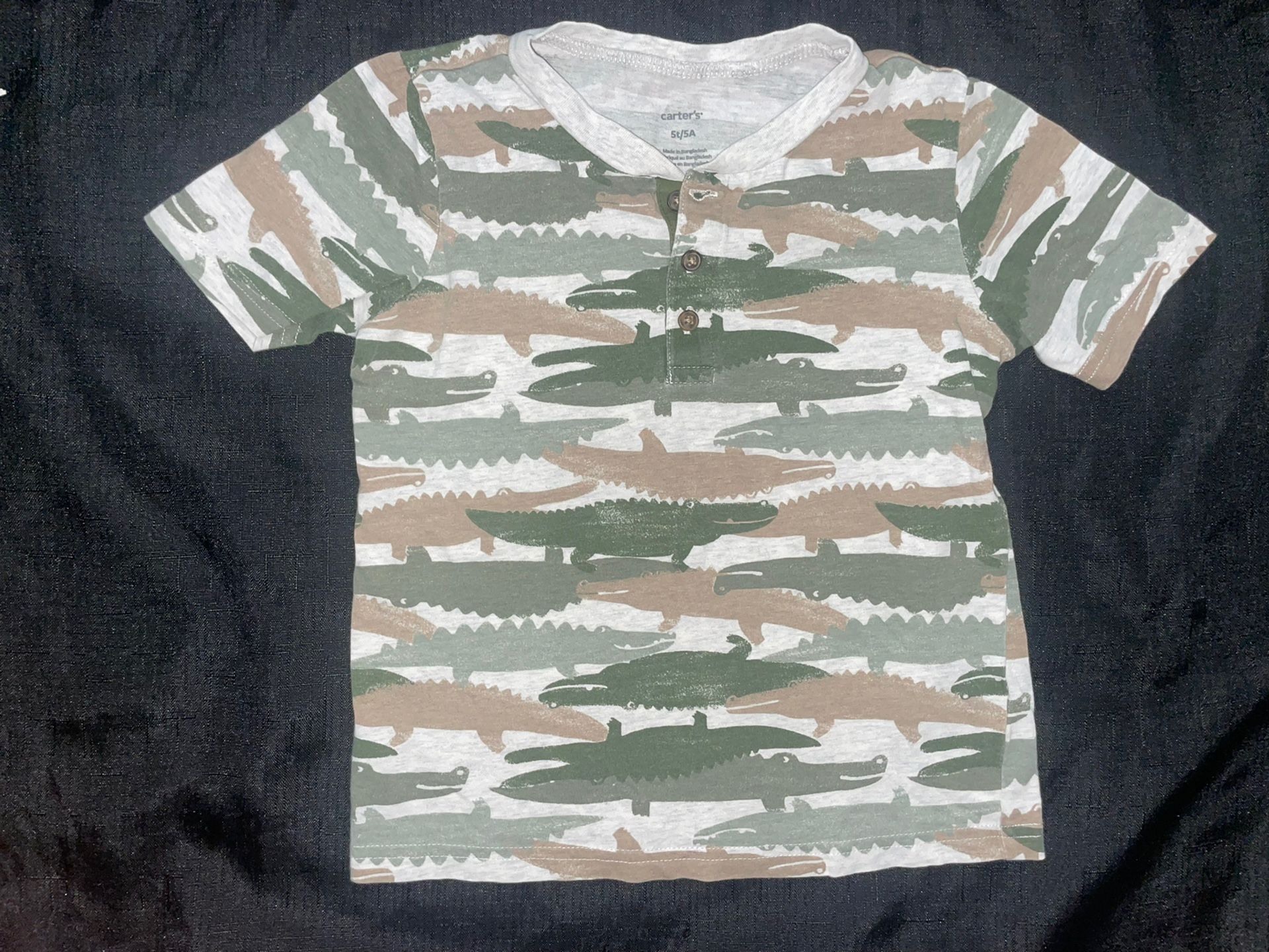 Carters 5T Children’s Alligator Camo Shirt 