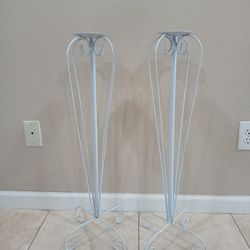 Set Of White Candle Holders