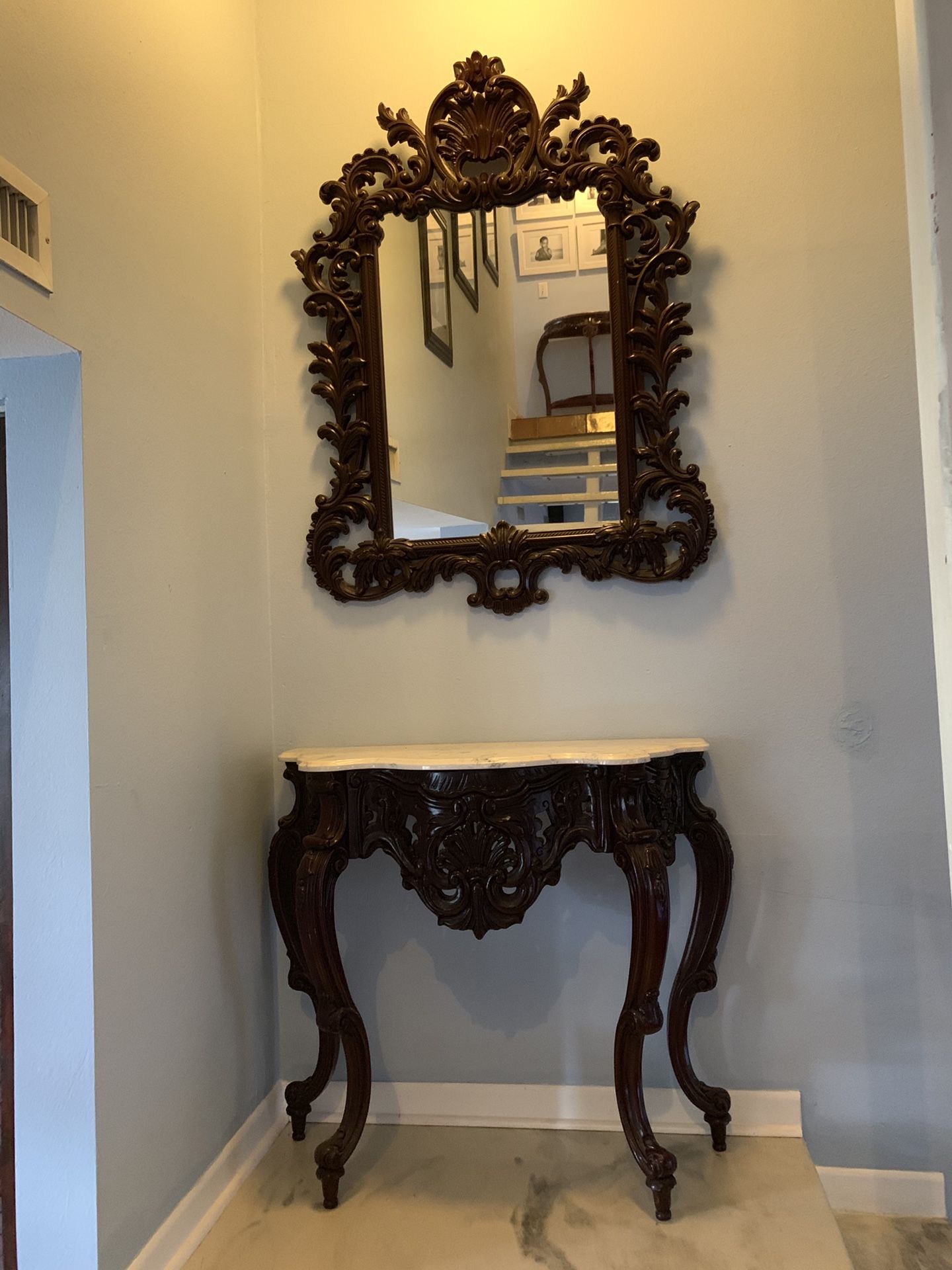 Large Hanging Mirror & Console Tables (3 TOTAL)