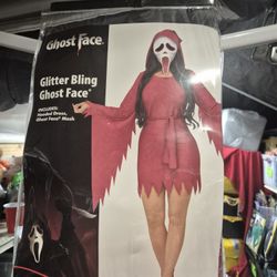 Glitter Bling Ghost Face Halloween Costumes Adult