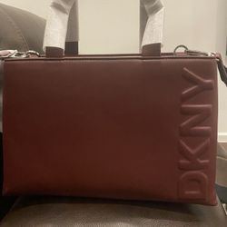 DKNY Leather Handbag / Satchel – Burgundy – New w/ Tags