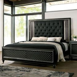 Furniture of America - Demetria Queen Bed Frame in Metallic Gray  ( Bed Frame Only )