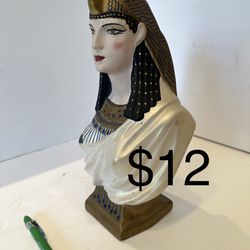 Egyptian pharaoh bust. 12” x 6”. Only $12.