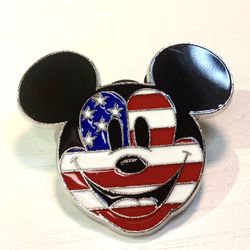 Mickey Mouse USA flag pin badge - silver and multicoloured - American Flag 