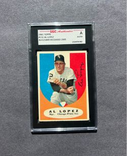 Vintage 1961 Topps #132 Al Lopez (D) w/ on card auto. Negotiable