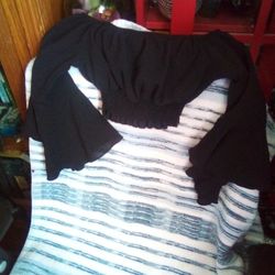 Small Black Super Sexy Flutter Sleeves Halter Top