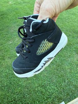 Air Jordan 5 Retro Toddler Black Metallic Y2K Streetwear Core Shoes