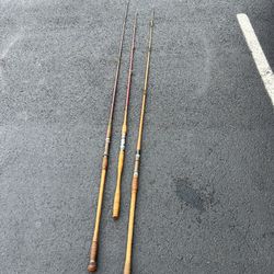 3 Antique Fishing Rods 