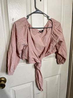 Shein Women’s Top Size L Pink Ribbon Open Chest