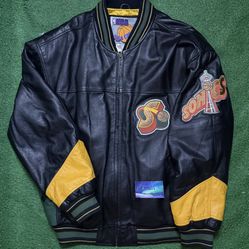 Vintage Seattle SuperSonics Leather Jacket X-Large