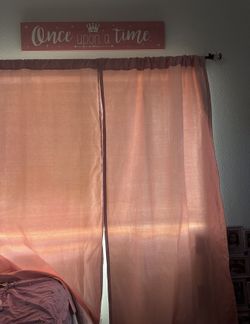 Pink curtains