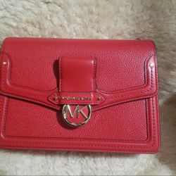 New with Tag MK Michael Kors Pabbled Leather Red Purse