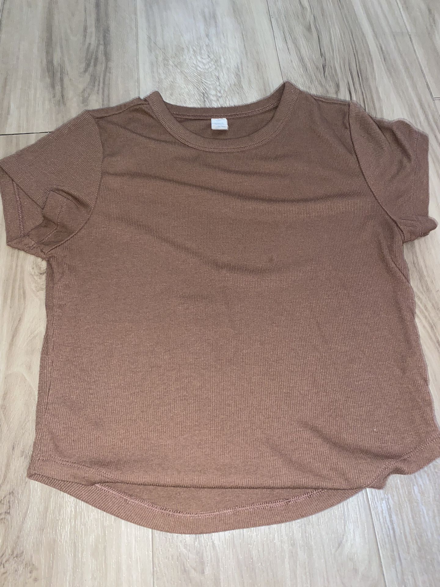 Brown Ribbed Shirt Size Small 