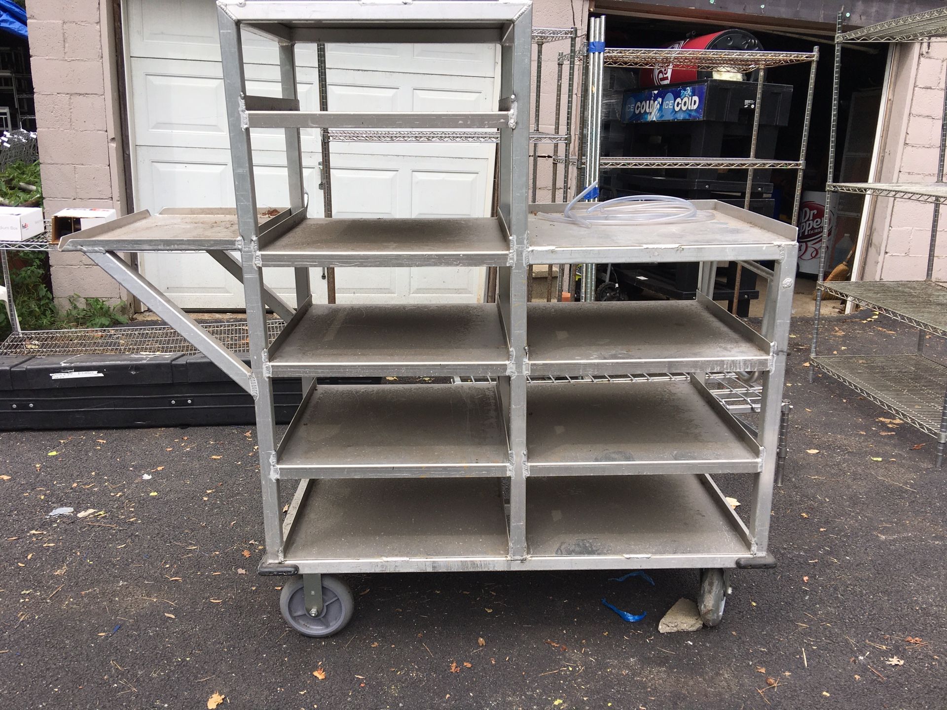 Aluminum kitchen utility cart