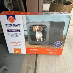 The Top Paw Portable 30” Canvas Crate 