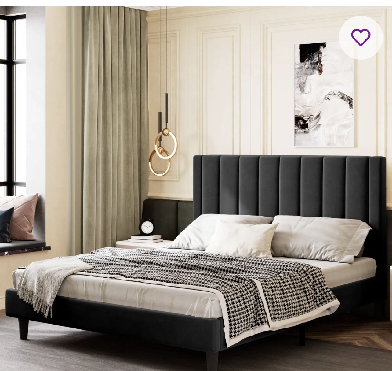 Queen Black Velvet Bed Frame