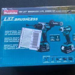 NEW Makita 18V Hammer Drill And Impact Driver Combo  (FIRM)