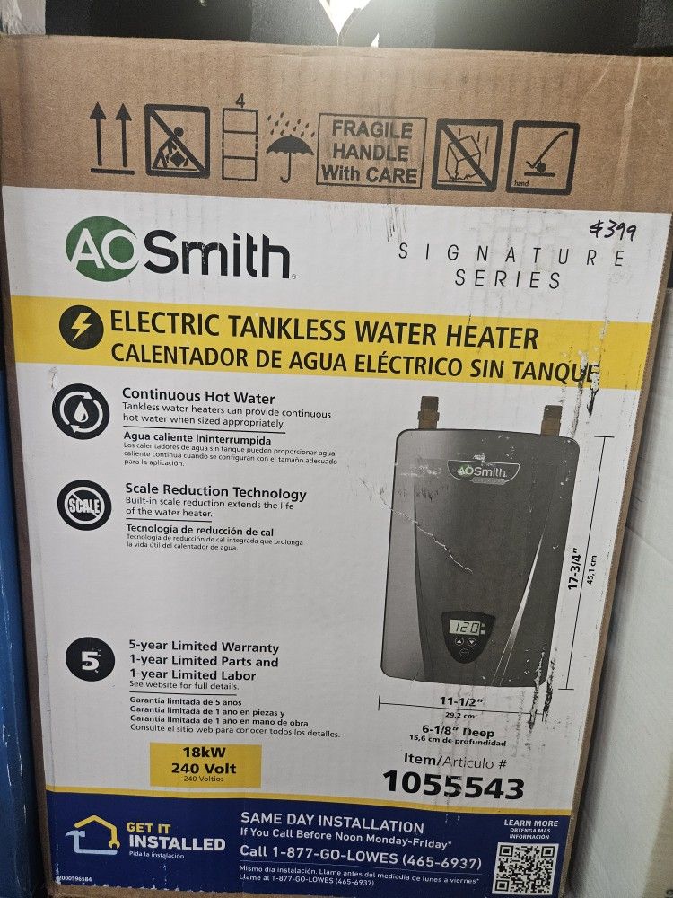 Aosmith Electric Tankless Water Heater