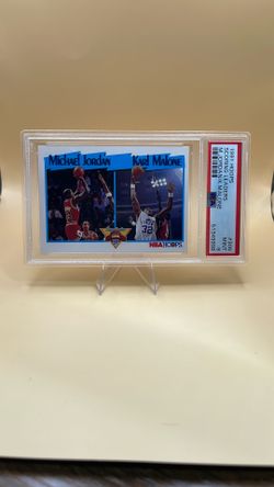 1991 Hoops Scoring Leaders Michael Jordan/ Karl Malone PSA 9