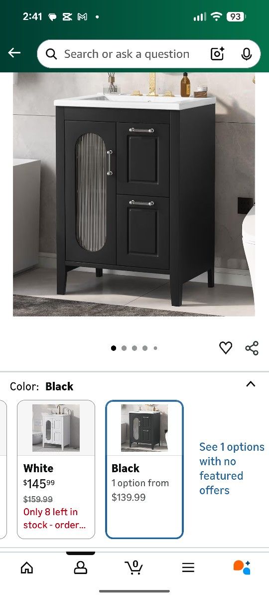 Harper & Bright Designs 24" Bathroom Vanity with Sink