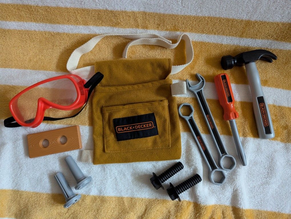 Black and Decker Pretend Tool Set with Adjustable Tool Belt 
