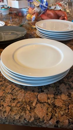 White Ceramic Dinner Plates Set