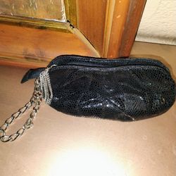 White House Black Market Sparkle Black Wristlet