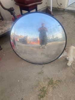 This appears to be a FAFACAI Convex Mirror, a round traffic blind spot mirror designed for road safety and garage monitoring.