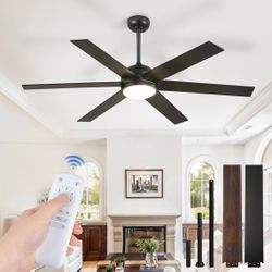 Fanbulous 58 Inch Black Ceiling Fans with 3 CCT Lights and Remote
