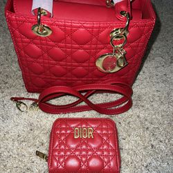 Red Christian Purse With Wallet