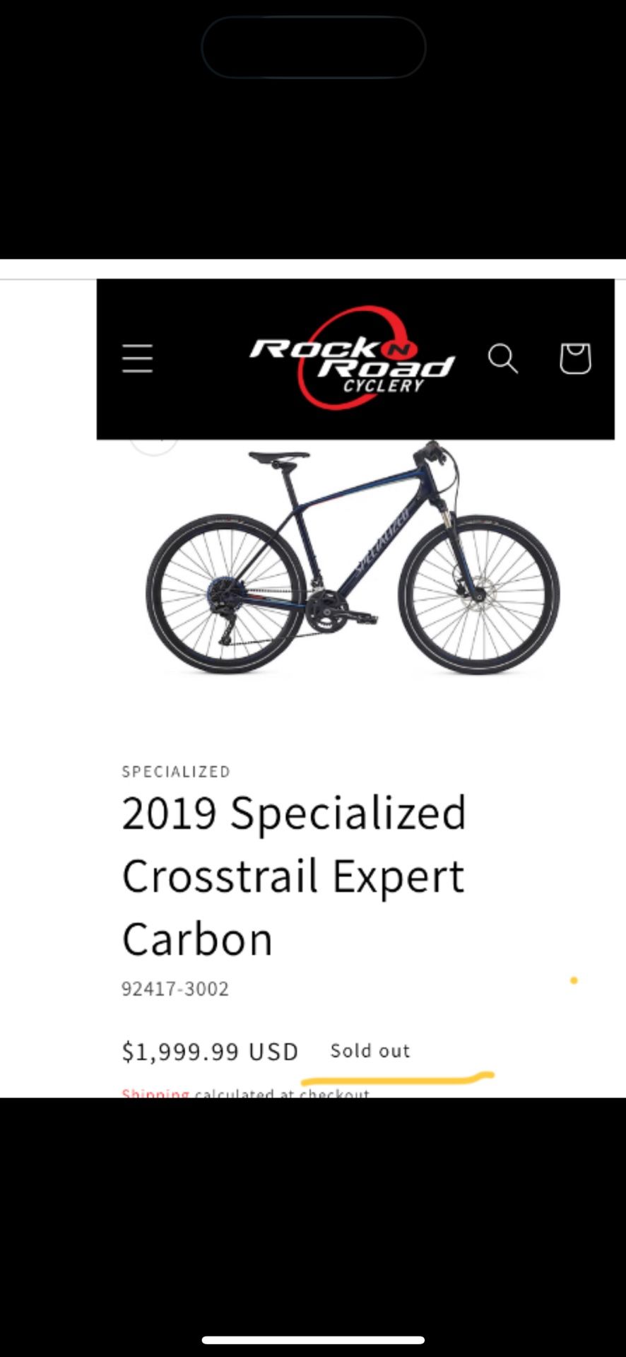 2019 Specialized Crosstrail Expert Carbon Bike