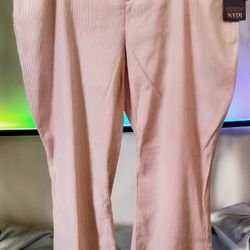 NYDJ Women’s Sand Stripe Straight Leg Trouser Pants 20W NWT