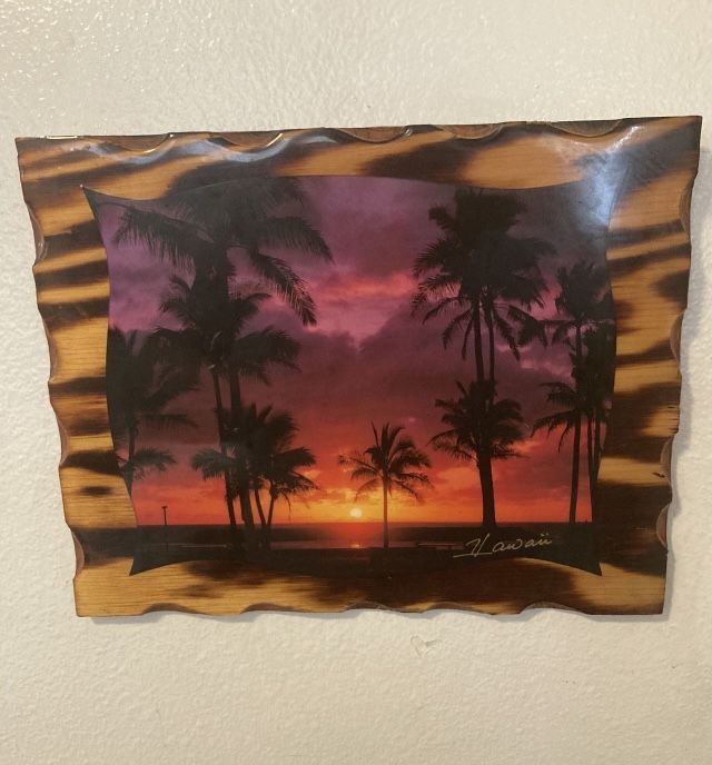 Wooden Tropical Beach Sunset Print