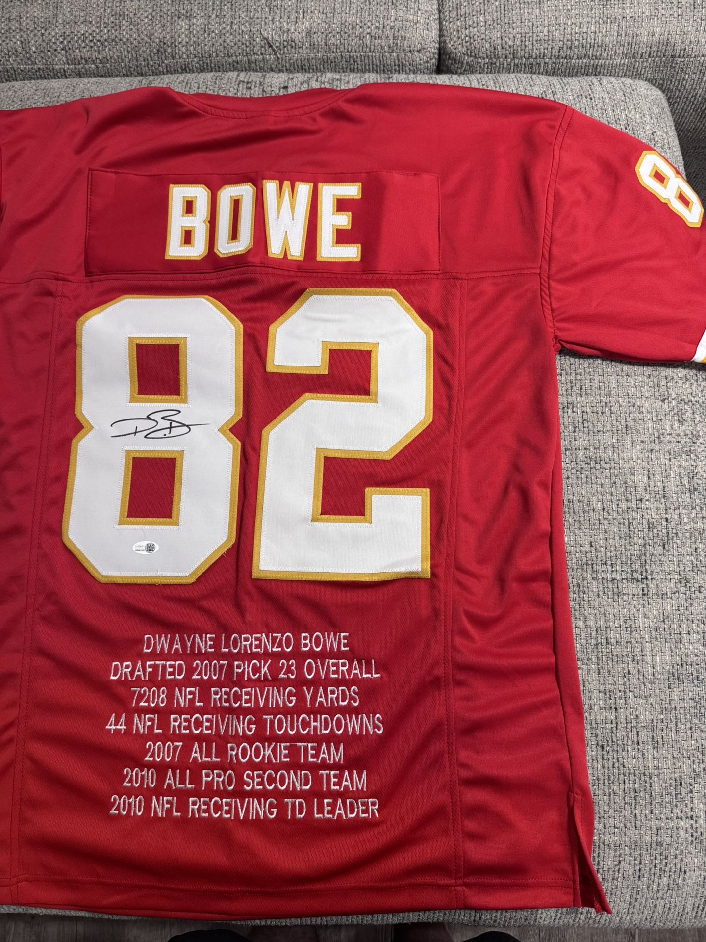 Dwayne Bowe Signed Autograph Custom Stat Jersey - JSA Coa - Kansas City Chiefs
